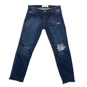 IRO Jeans Garcon Kalou 48 Ripped Knees Distressed Raw Hem Blue - Size 27